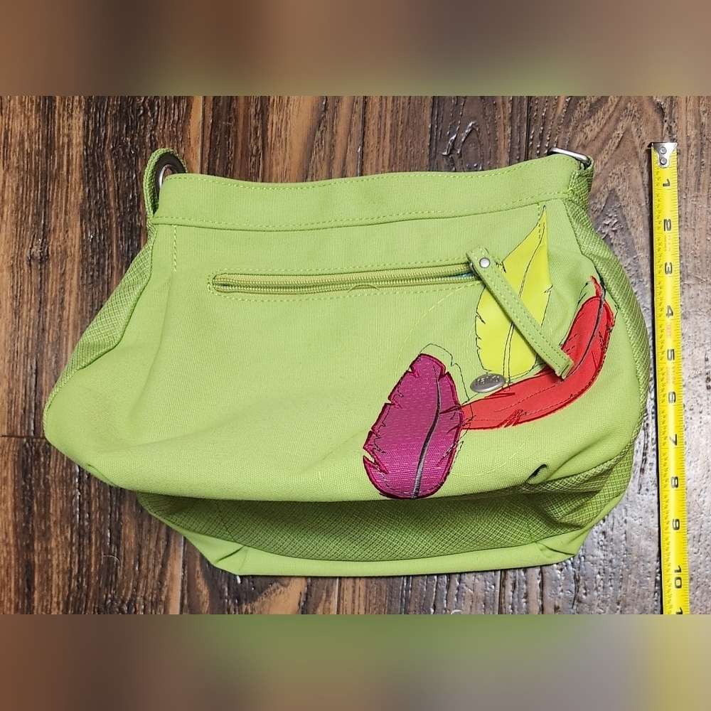 NWOT Haiku Crossbody Red Green Feathers Purse Bag - Picture 4 of 15
